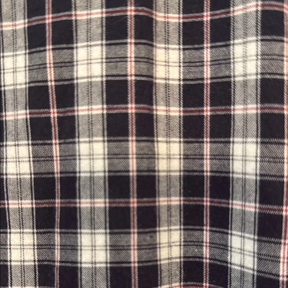 Banana Republic Soft Wash Slim Fit Plaid B/W Button Down Shirt Men’s Size M